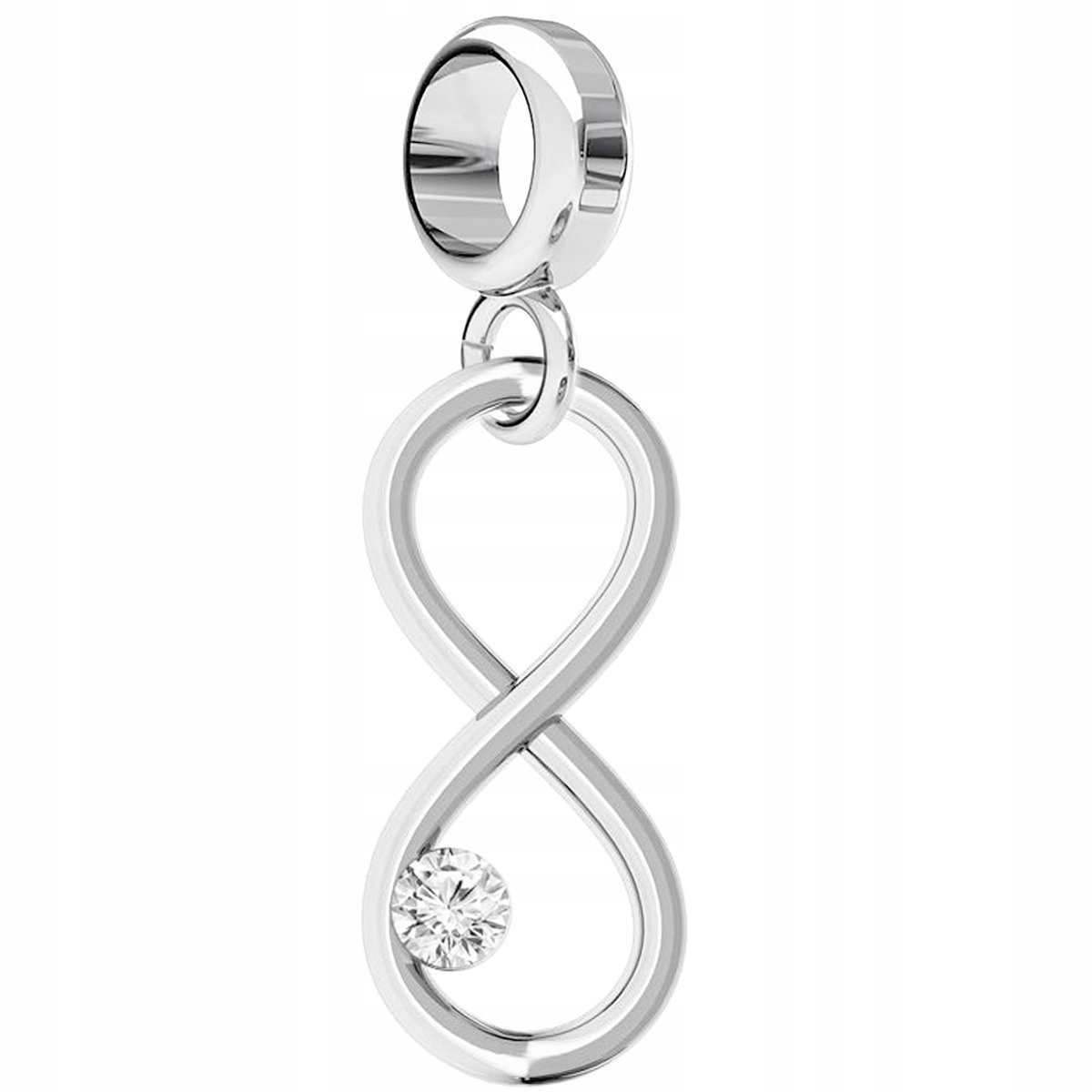 Charms Srebrny z Nieskończonością Znak Nieskończoność Cyrkonia SREBRO 925