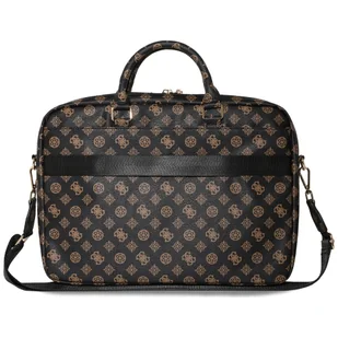 Torba GUESS 4G Peony Front Pocket Zipper Triangle Logo 16 cali Czarny - Torby na laptopy - miniaturka - grafika 1