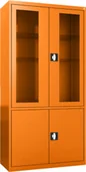 Meble i wyposażenie gabinetów medycznych - MDW/2s.2011 szafa lekarska 2-skrzydłowa 2-komorowa pomarańczowa - miniaturka - grafika 1