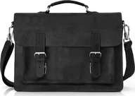 Teczki i aktówki - Solome GRAFITOWA SKÓRZANA TORBA LISTONOSZKA NA RAMIĘ SOLOME - miniaturka - grafika 1