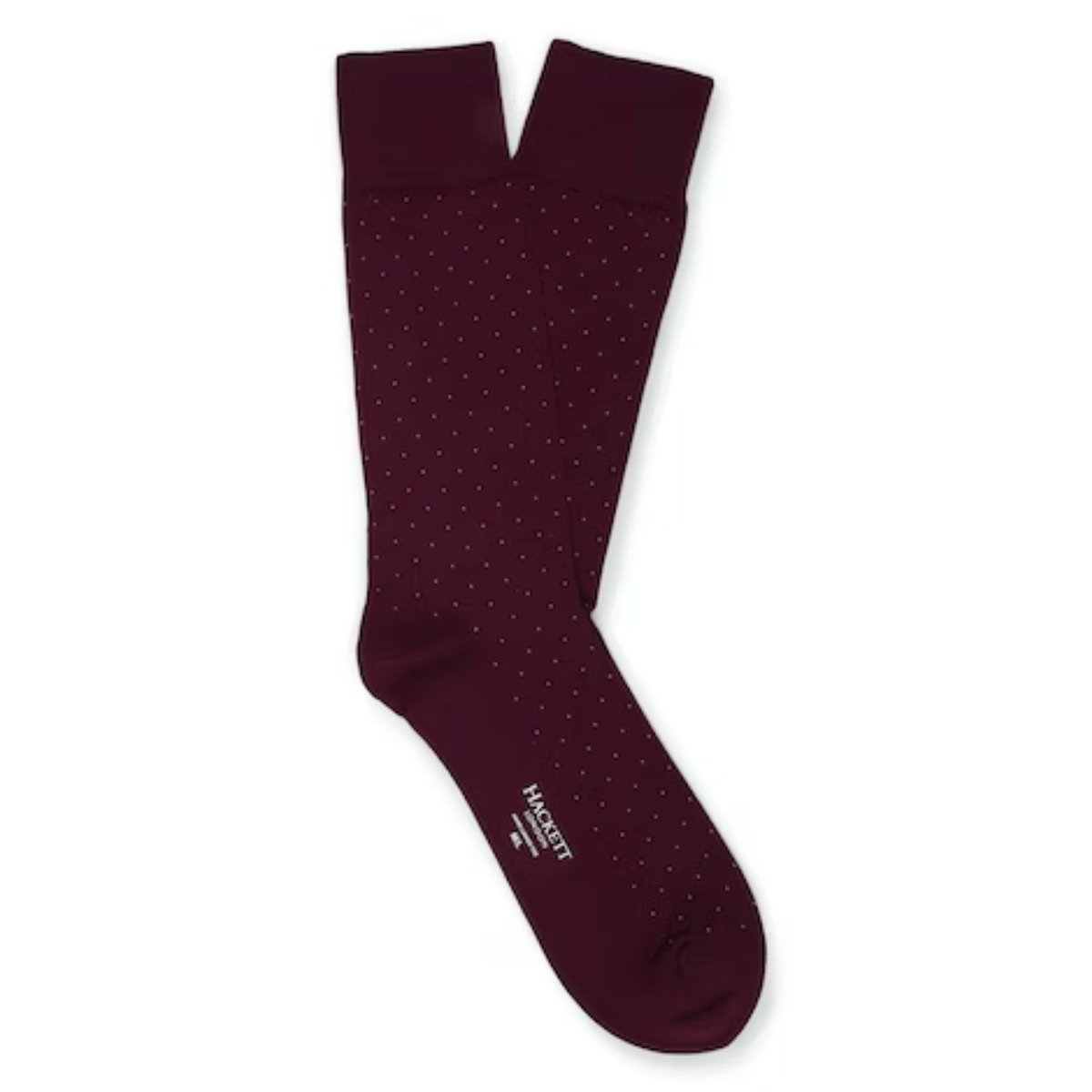 Skarpetki męskie Hacket Classic bordowe za kostkę w kropki-S/M