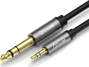 Kabel Jack 3.5mm - Jack 6.3mm 1.8m czarny QG-AU02 - Kable komputerowe i do monitorów - miniaturka - grafika 1
