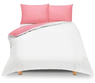Pościel - Pościel dwustronna 140x200 Duale różowo-biała z torbą - miniaturka - grafika 1