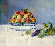 Plakaty - Galeria Plakatu, Plakat, Still Life with Peaches and Grapes, Auguste Renoir, 80x60 cm - miniaturka - grafika 1