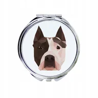 Lusterka do makijażu - Amstaff Lusterko kieszonkowe Pies geometryczny - miniaturka - grafika 1