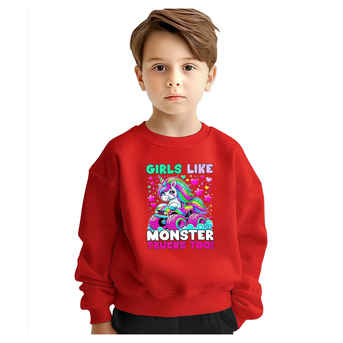 BLUZA DZIECIĘCA MONSTER TRUCK JEDNOROŻEC 122-128 DLA CHŁOPCA DZIEWCZYNKI