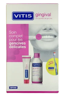VITIS VITIS GINGIVAL ZESTAW 3w1: płyn 500ml + pasta 100ml + szczoteczka - Produkty na nieświeży oddech - miniaturka - grafika 1