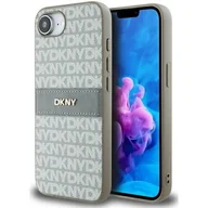 Etui i futerały do telefonów - Etui DKNY Repeat Texture Pattern with Tonal Stripe do Apple iPhone 16e Beżowy - miniaturka - grafika 1