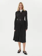 Sukienki - Tommy Hilfiger Sukienka koszulowa WW0WW48398 Czarny Regular Fit - miniaturka - grafika 1