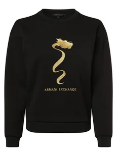 Armani Exchange Damska bluza nierozpinana Kobiety Bawełna czarny jednolity, XS - Bluzy damskie - miniaturka - grafika 1