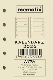 Wkład kalendarzowy 2026 Memofix A7 Tns - kalendarz - Kalendarze Wkład kalendarzowy 2026 Memofix A7 Tns - kalendarz - Kalendarze - miniaturka - grafika 1