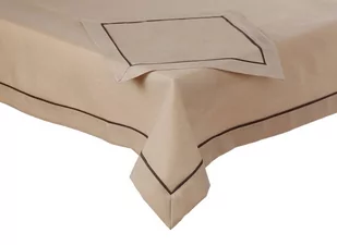 Obrus Z Lamówką, 140X240, Beżowy Gładki, Oi-02 - Obrusy i serwetki - miniaturka - grafika 1