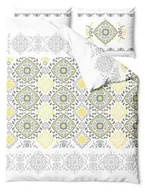 Pościel - Zaratex Pościel satynowa 220x200 Sunshine Glamour biała żółta szara ornamenty orientalna Home Satin 1 - miniaturka - grafika 1
