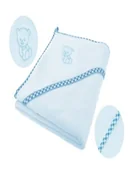 Okrycia kąpielowe dla dzieci - Bocioland Bocioland, Okrycie kąpielowe, bawełniane, Niebieski, 100x100 cm - miniaturka - grafika 1