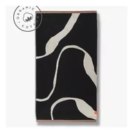 Ręczniki - Czarno-biały ręcznik kąpielowy z bawełny organicznej 70x133 cm Nova Arte – Mette Ditmer Denmark - miniaturka - grafika 1