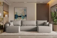 Narożniki - Sofa w kształcie U CAPRI narożnik tkanina Neve ciemnobeżowy - miniaturka - grafika 1