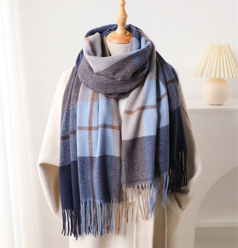 elegancki damski SZAL na zimę ciepły SZALIK szykowny 200x66 wielokolorowy