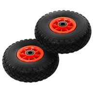 Podnośniki - vidaXL Koła do wózka transportowego, 2 szt., pełne, poliuretan, 3.00-4 - miniaturka - grafika 1