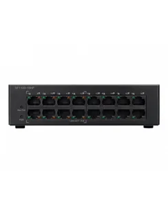 Cisco SF110D-16HP 16-Port 10/100 PoE Desktop Switch - Switche - miniaturka - grafika 1