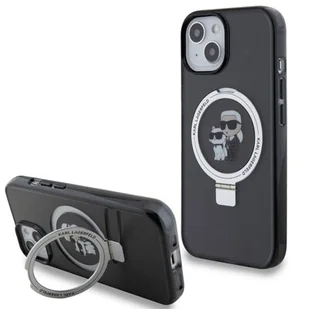 Karl Lagerfeld KLHMP15MHMRSKCK iPhone 15 Plus 6.7"czarny/black hardcase Ring Stand Karl&Choupettte MagSafe - Etui i futerały do telefonów - miniaturka - grafika 1
