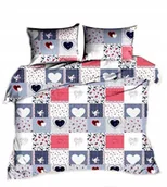Pościel - pościel z kory 220x240 + 2 poszewki K 89-1 patchwork serce bordo - miniaturka - grafika 1