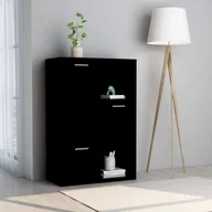 Szafki do salonu - vidaXL vidaXL Szafka, czarna, 60x29,5x90 cm, płyta wiórowa - miniaturka - grafika 1