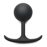Korki analne - Heavy Hitters Comfort Plugs Premium Silicone 4.7" Weighted Round Plug Extra Large Black - miniaturka - grafika 1