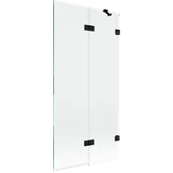 Parawany nawannowe - Mexen Lunar parawan nawannowy 2-skrzydłowy prawy 90 x 150 cm, transparent, czarny - 897-090-100-70-00-P - miniaturka - grafika 1