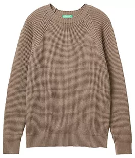 United Colors of Benetton Koszulka męska G/C M/L 1494u1046 sweter, jasnobrązowy 04b, S, Jasnobrązowy 04b, S - Koszulki męskie - miniaturka - grafika 1