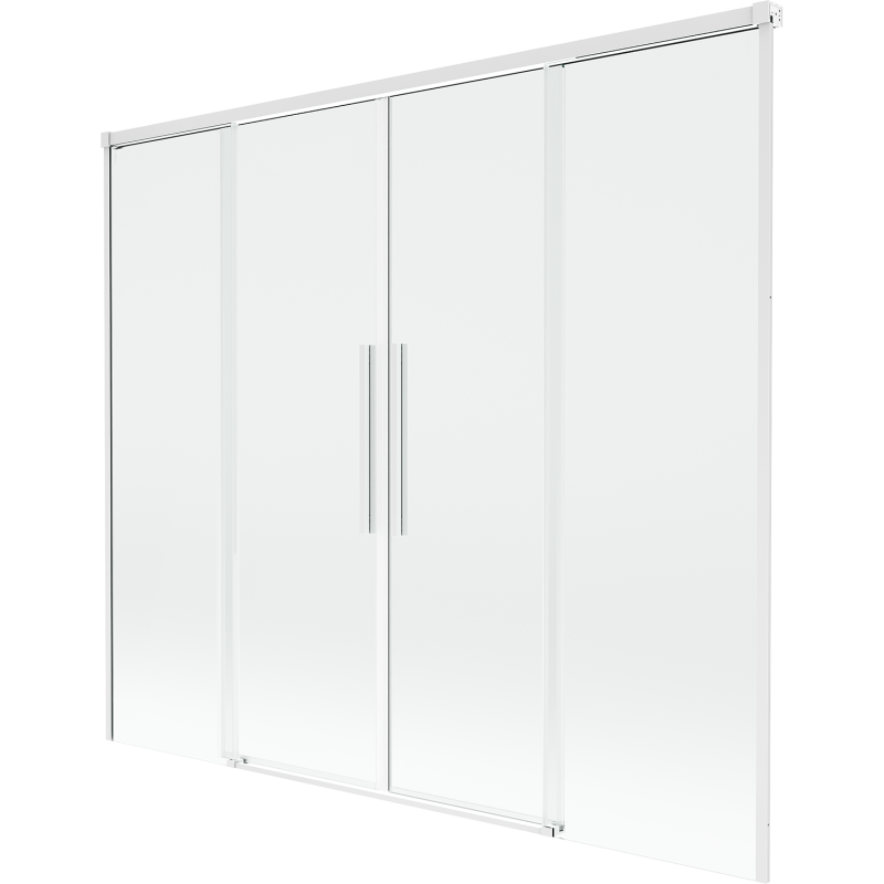 Mexen Rox parawan nawannowy 2-skrzydłowy rozsuwany 170 x 150 cm, transparent, biały - 8C9-170-002-20-00