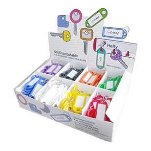 Wedo 2628034 brelok do kluczy z tworzywa sztucznego z hakiem S, wymienne etykiety 200 sztuk w wyświetlaczu, posortowane pod względem koloru - Etykiety do drukarek - miniaturka - grafika 1
