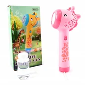 Bańki mydlane - ŻYRAFA PISTOLET WYRZUTNIA DO BANIEK MASZYNA BAŃKI MYDLANE GENERATOR + PŁYN - miniaturka - grafika 1