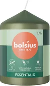 Świece - Świeca pieńkowa walec BOLSIUS Essentials 17H 8CM ZIELONA OLIWKA - miniaturka - grafika 1