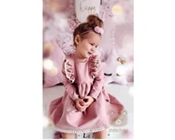 Sukienki i spódniczki dla dziewczynek - Sukienka brudny różz falbankami - miniaturka - grafika 1