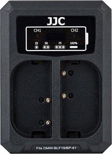 Ładowarka do aparatu JJC Ładowarka dwukanałowa JJC DCH-BLF19E do akumulatorów DMW-BLF19E
