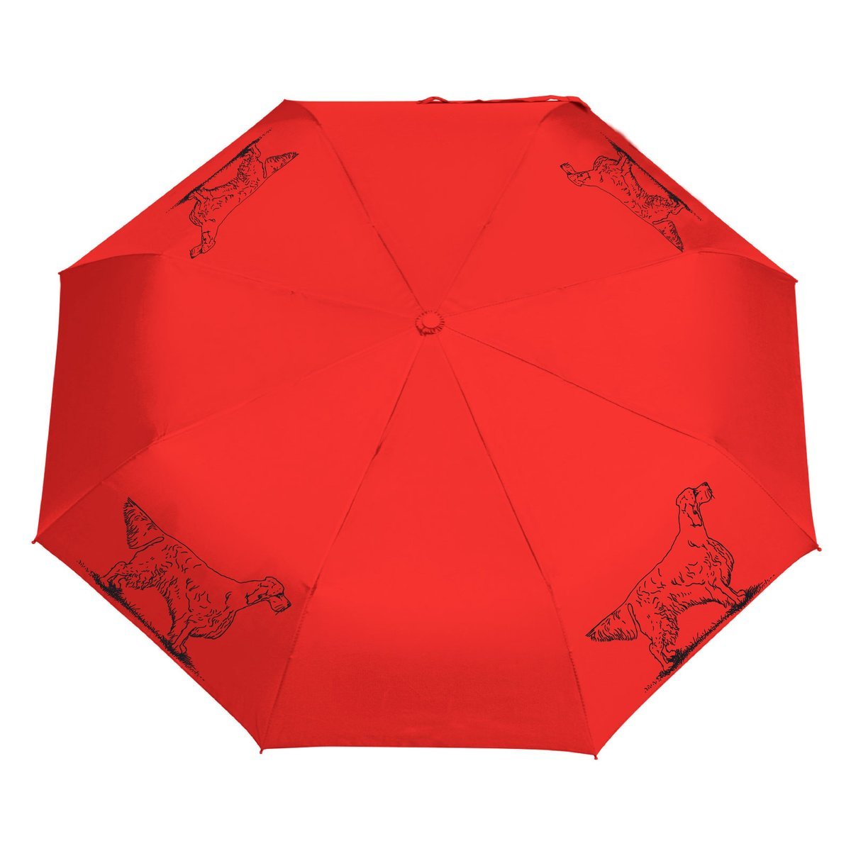 Parasol z Psami Parasolka Setter Składana, Lekka, Wiatroodporna Czerwony