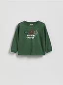 Bluzy i sweterki niemowlęce - Reserved - Bawełniany longsleeve - morski - miniaturka - grafika 1