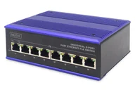 Pozostałe akcesoria sieciowe - Digitus 8-portowy przełącznik sieciowy Fast Ethernet PoE, przemysłowy, niezarządzany - miniaturka - grafika 1