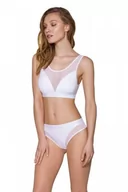 Bielizna sportowa damska - PS002 TOP white biustonosz z siateczką - PASSION sport edition - miniaturka - grafika 1