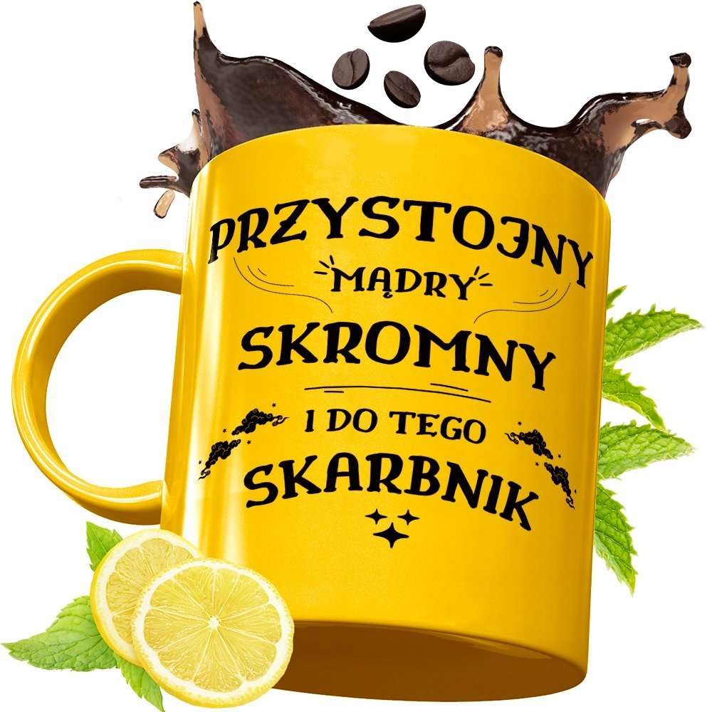 Złoty Kubek Premium Dla Skarbnika Prezent z Nadrukiem ze Zdjęciem + Opakowanie na prezent (wzór 03)