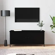 Szafki RTV - vidaXL Szafka pod TV, czarna, 102x35x45 cm, materiał drewnopochodny - miniaturka - grafika 1
