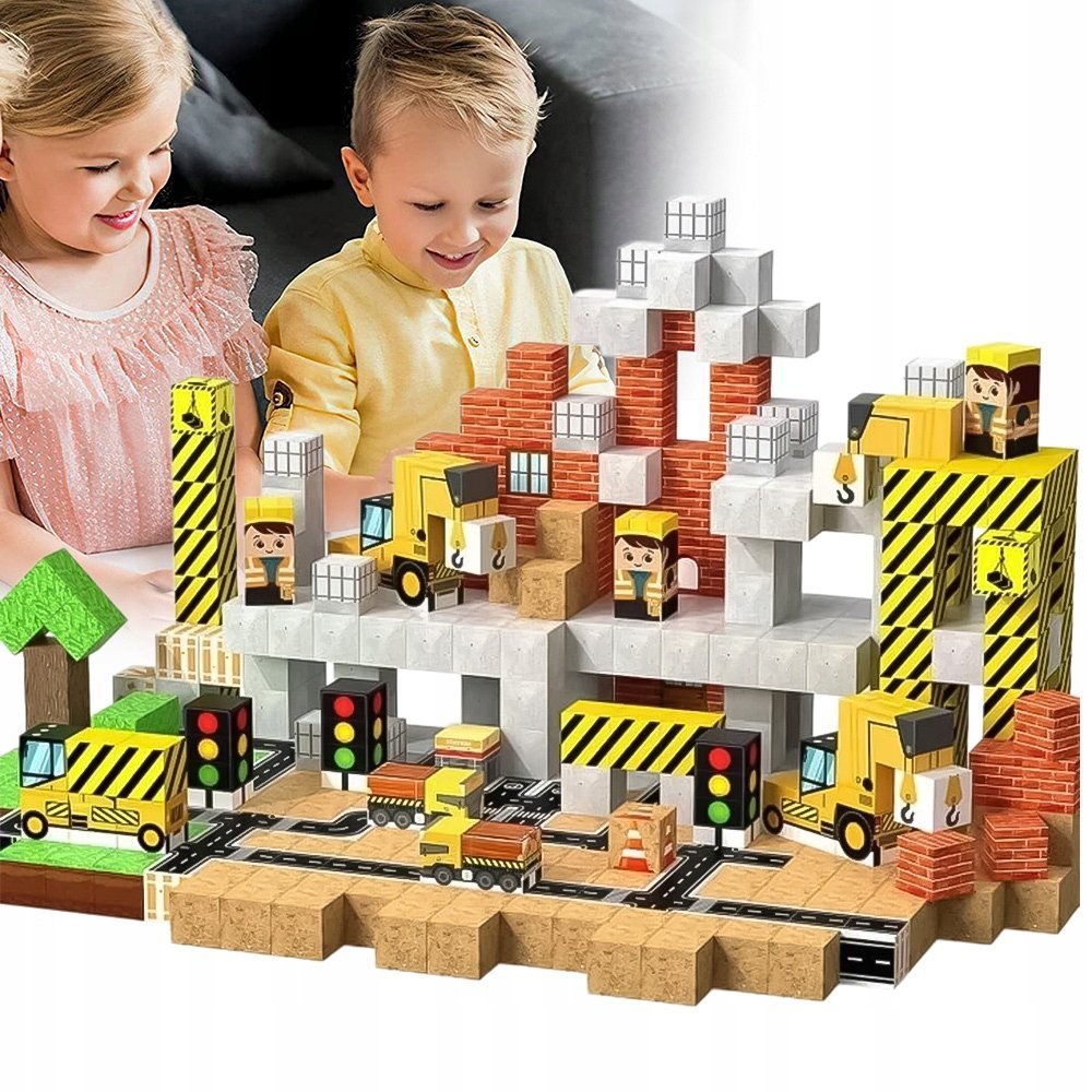 KLOCKI KONSTRUKCYJNE PANELE MAGNETYCZNE 3D DLA DZIECI EDUKACYJNE 100 szt