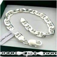 Bransolety męskie - BRANSOLETKA BRANSOLETA SREBRNA MĘSKA 925 GUCCI 7,5 MM SZEROKA GRAWER - miniaturka - grafika 1