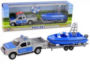 Van Manen Van Manen 2-Play Traffic Die Cast Policja (Policja auto L200, przyczepa, łódź ratunkowa, pull back) - 510614 510614 - Samochody i pojazdy dla dzieci - miniaturka - grafika 1