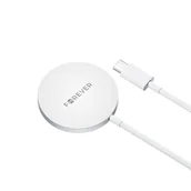 Ładowarki do telefonów - Forever ładowarka bezprzewodowa magnetyczna MAWC-100 15W szara - miniaturka - grafika 1