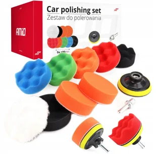 Zestaw gąbek do polerowania Amio 02647 dysk 80 mm adapter M14 - Akcesoria do mycia samochodu - miniaturka - grafika 1