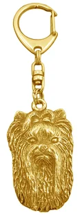 Yorkshire Terrier, York, Jork, Yorkie II - pozłocony brelok do kluczy z psem, ozdoba torebki, luksusowy dodatek marki Art-Dog - Breloki - miniaturka - grafika 1