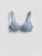 Biustonosze - Reserved - Biustonosz push up z koronką - jasnoniebieski - miniaturka - grafika 1