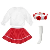 Dresy i komplety dla dziewczynek - ZESTAW NARODOWY BIAŁO-CZERWONY 98-110 4el - miniaturka - grafika 1