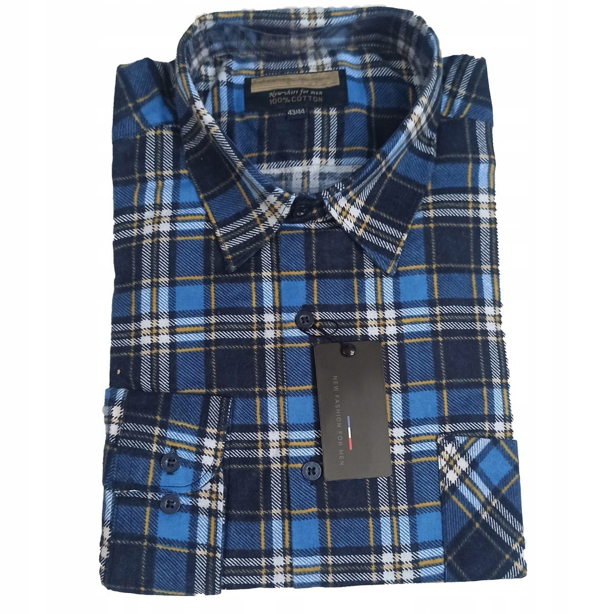 KOSZULA MĘSKA CASUAL 44/45 FLANELOWA 100% bawełna